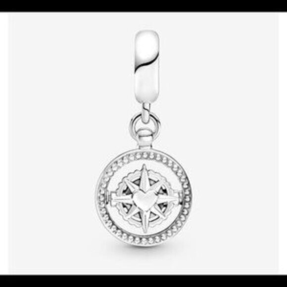 Pandora Silver Charm with Blue Gemstone - Picture 2 of 3